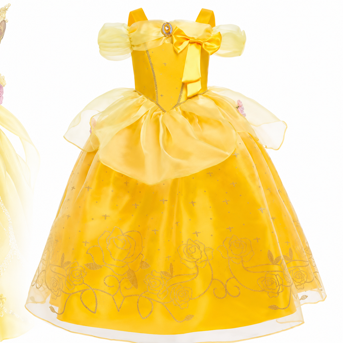 Girls' Princess Costume Dress with Tulle Skirt Tiara and Accessories Set - Image 5