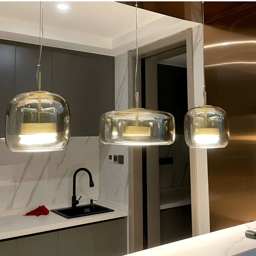 Glass Pendant Lights with LED and Adjustable Cord for Kitchen Island Dining Room and Living - Image 16