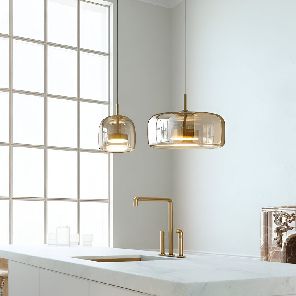 Glass Pendant Lights with LED and Adjustable Cord for Kitchen Island Dining Room and Living - Image 17