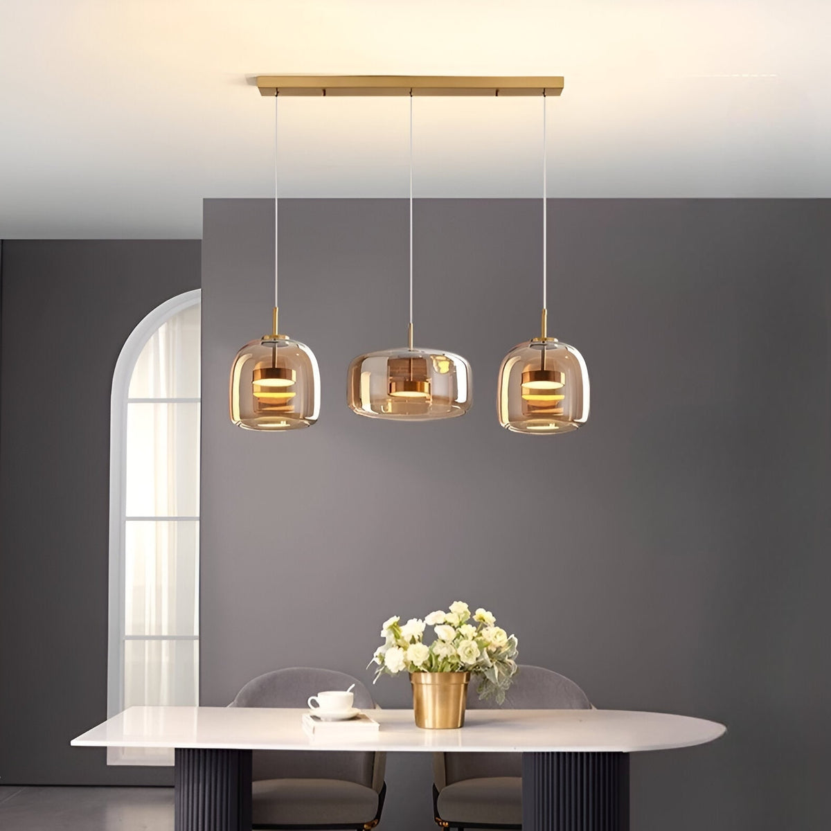 Glass Pendant Lights with LED and Adjustable Cord for Kitchen Island Dining Room and Living - Image 18