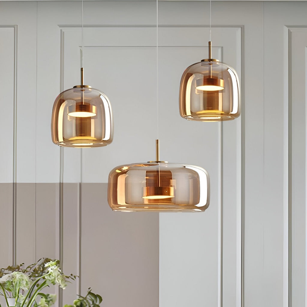 Glass Pendant Lights with LED and Adjustable Cord for Kitchen Island Dining Room and Living - Image 4