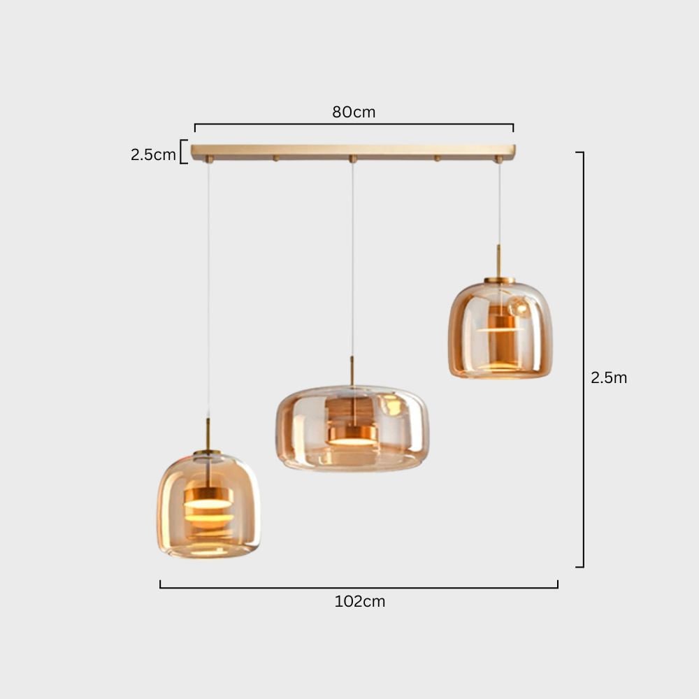 Glass Pendant Lights with LED and Adjustable Cord for Kitchen Island Dining Room and Living - Image 49