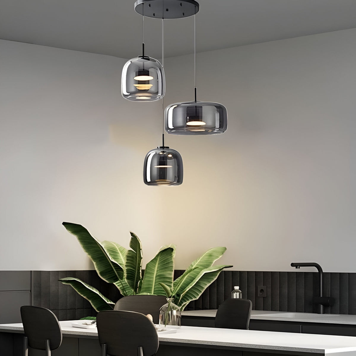 Glass Pendant Lights with LED and Adjustable Cord for Kitchen Island Dining Room and Living - Image 5