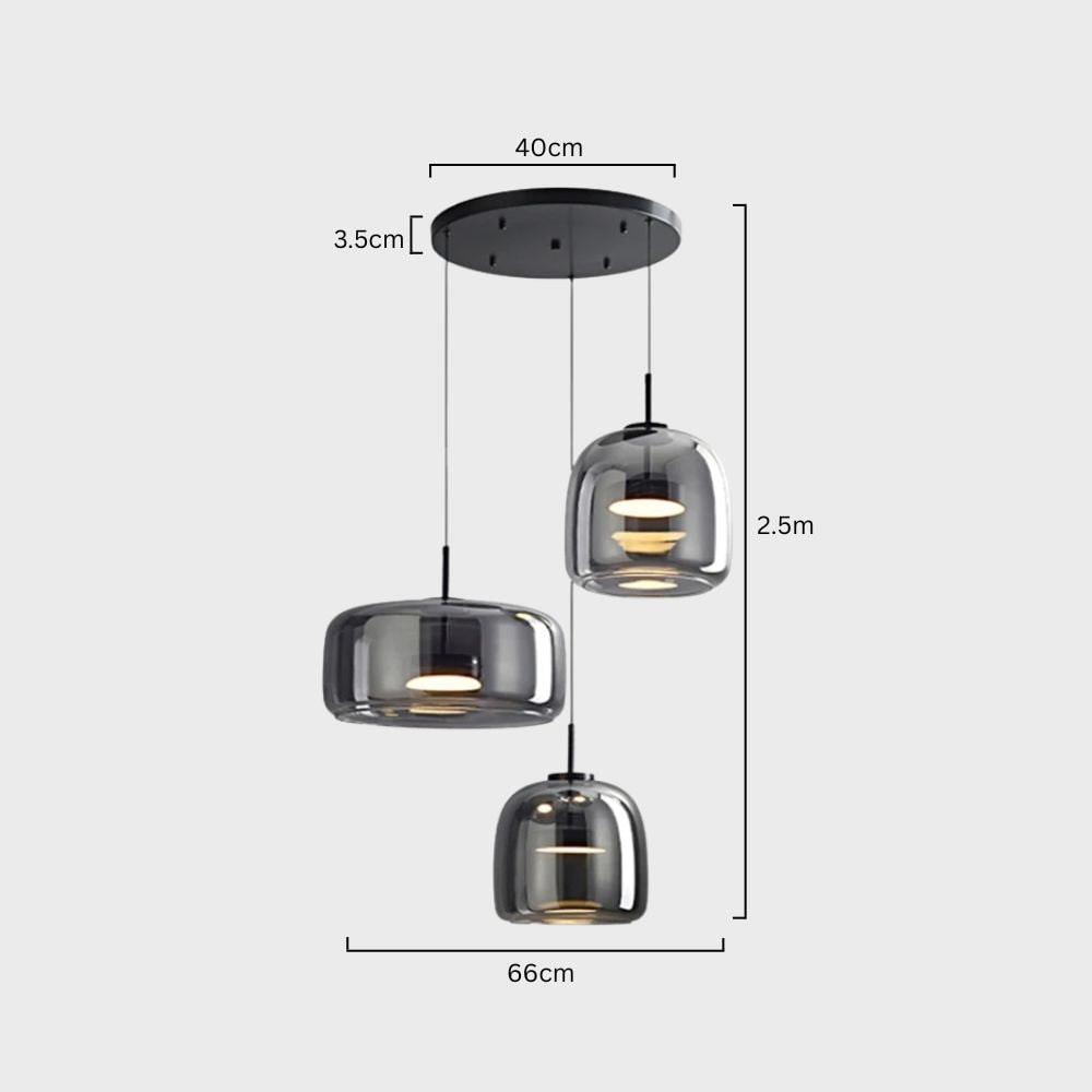 Glass Pendant Lights with LED and Adjustable Cord for Kitchen Island Dining Room and Living - Image 50