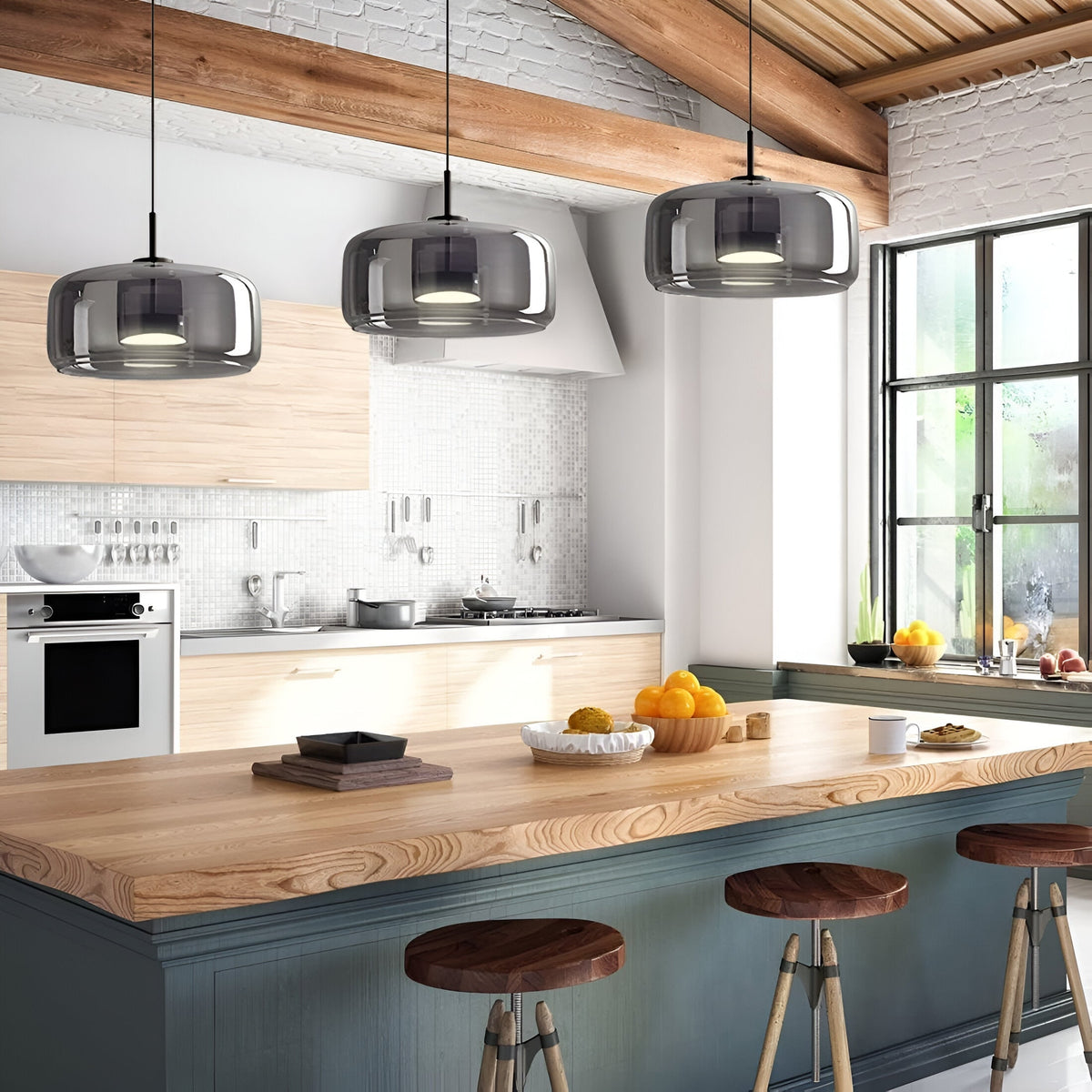 Glass Pendant Lights with LED and Adjustable Cord for Kitchen Island Dining Room and Living - Image 6