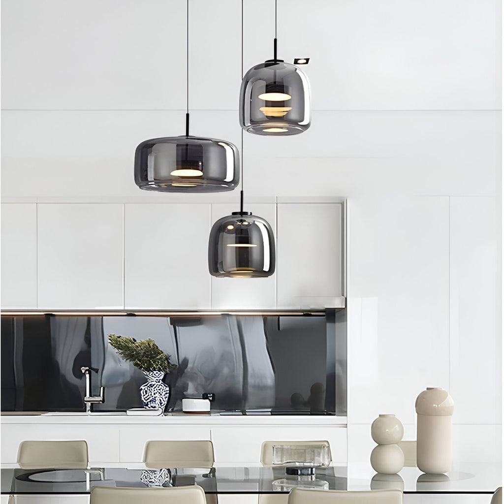 Glass Pendant Lights with LED and Adjustable Cord for Kitchen Island Dining Room and Living - Image 7