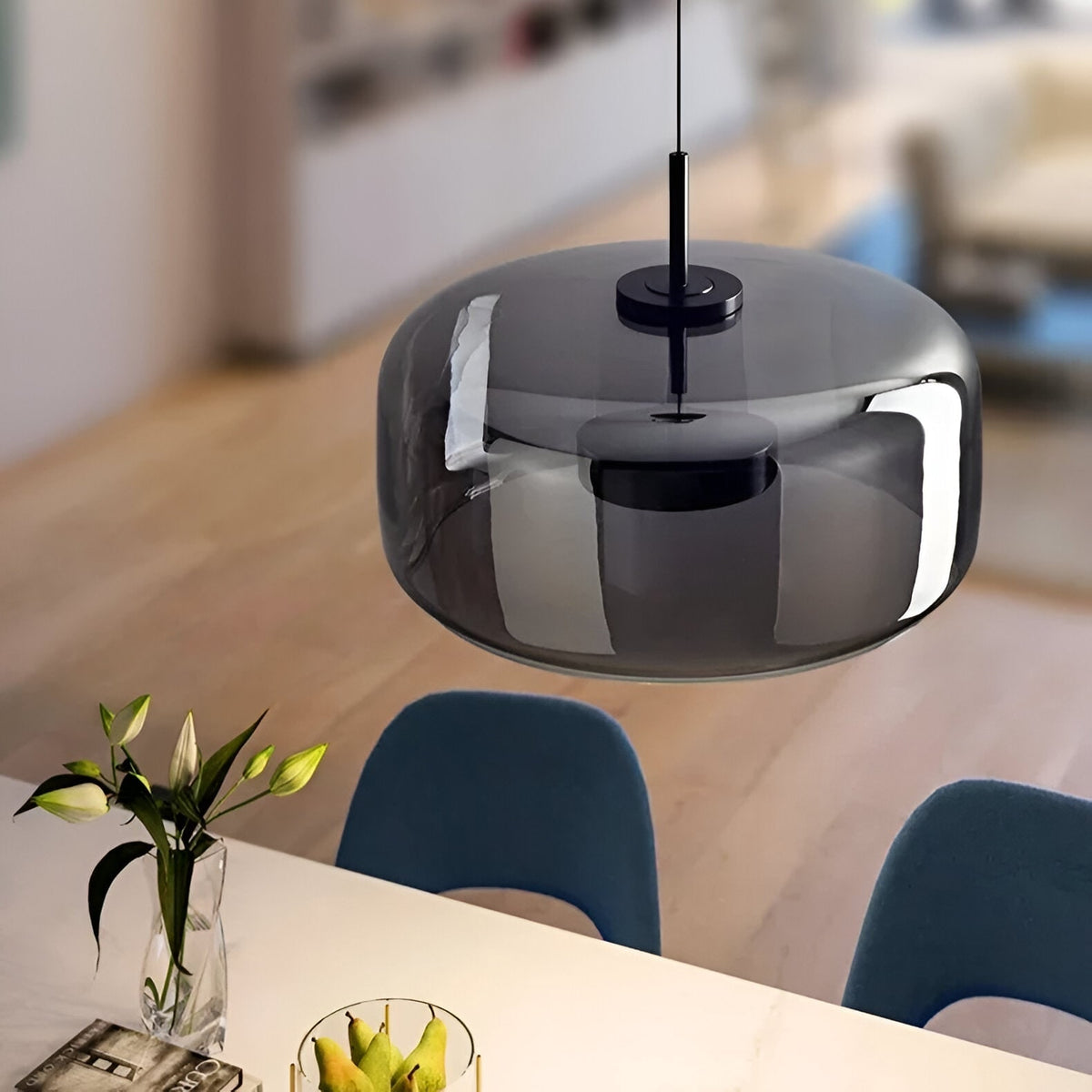 Glass Pendant Lights with LED and Adjustable Cord for Kitchen Island Dining Room and Living - Image 9