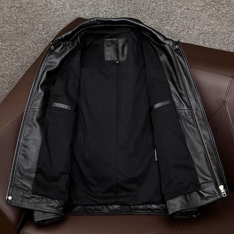 Men's Biker Jacket with Zip Front