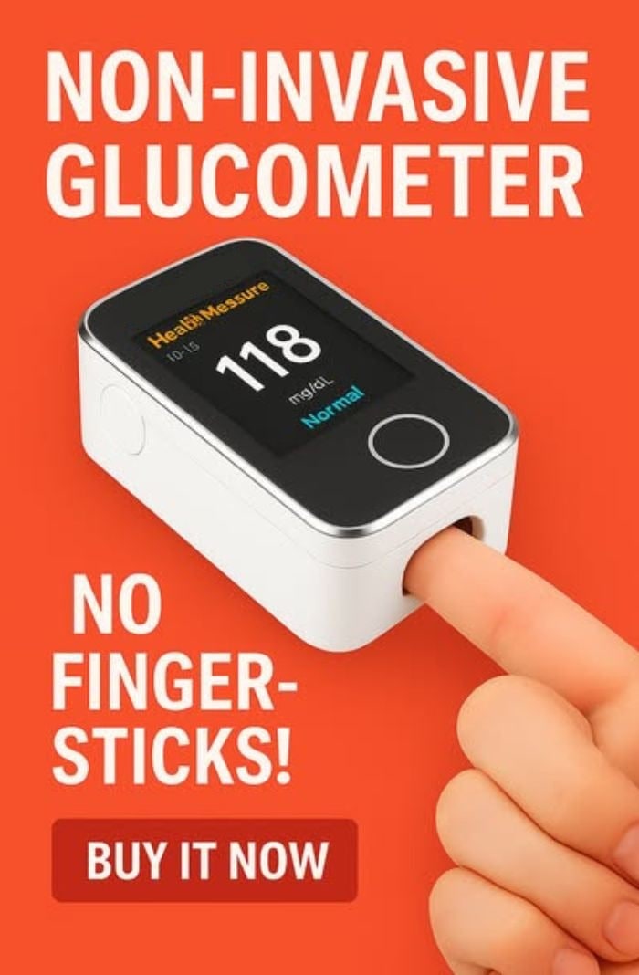Glucose Meter Non Invasive Portable Digital Blood Sugar Monitor with Fingertip Clip - Image 3