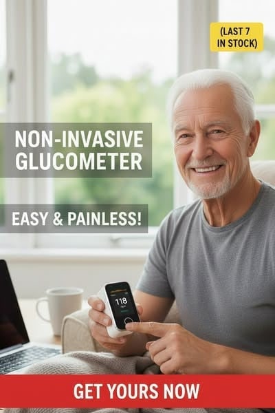 Glucose Meter Non Invasive Portable Digital Blood Sugar Monitor with Fingertip Clip - Image 5