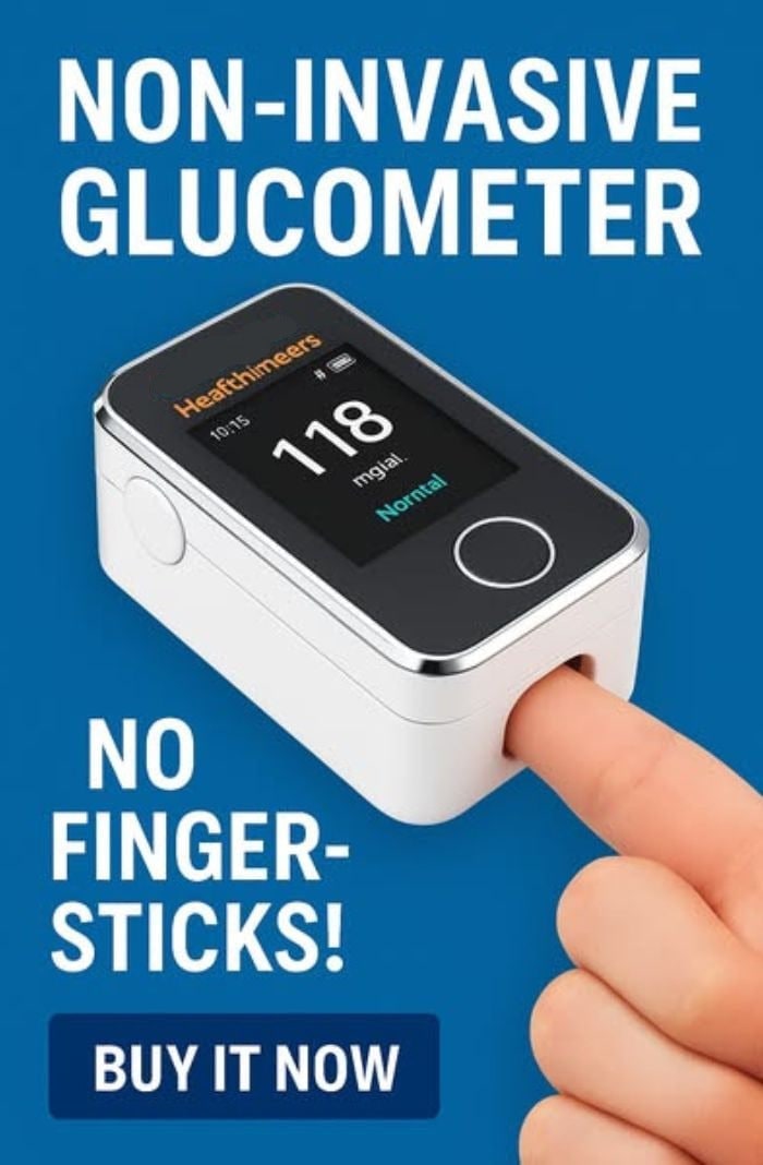 Glucose Meter Non Invasive Portable Digital Blood Sugar Monitor with Fingertip Clip - Image 8