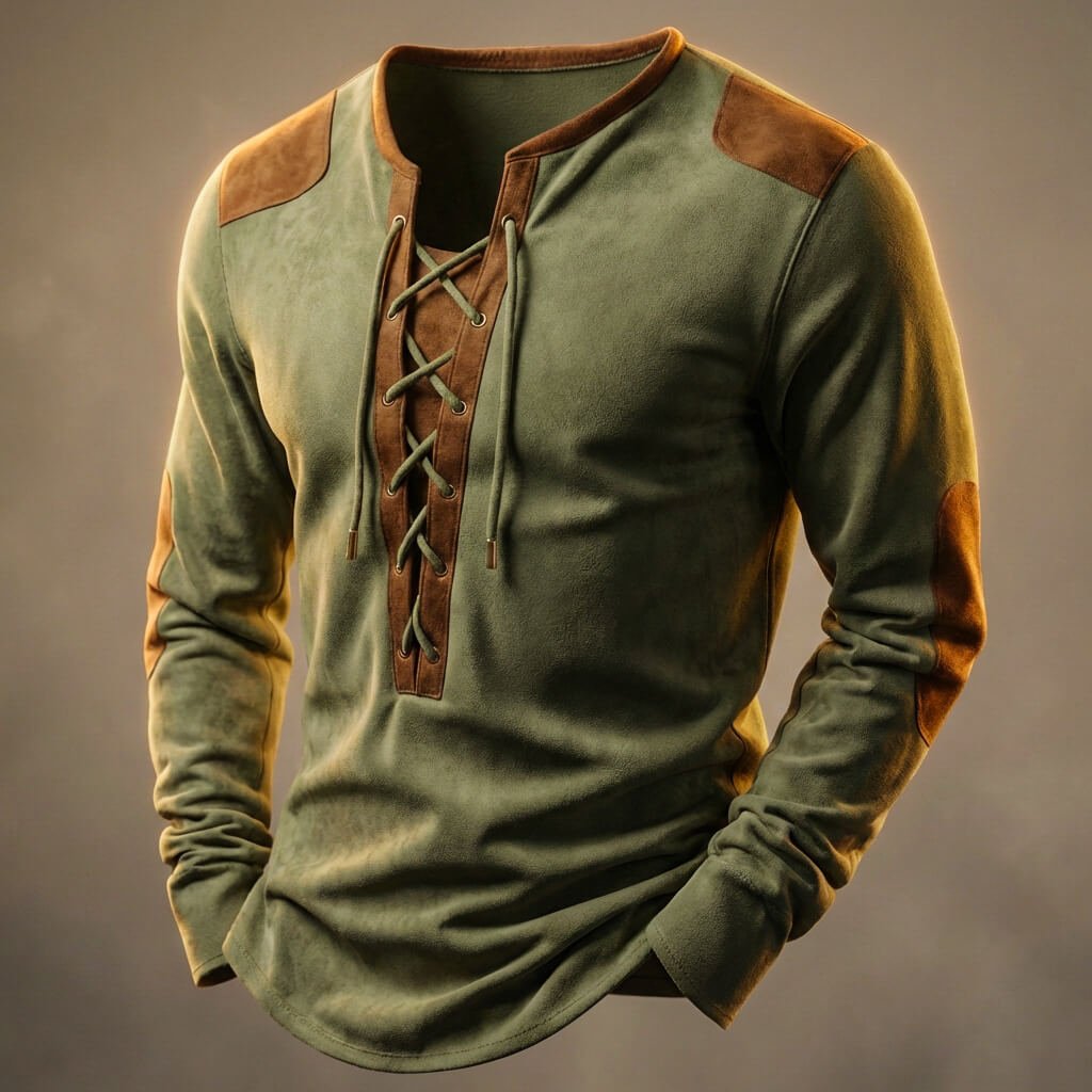 Men's Suede Touch Henley Shirt