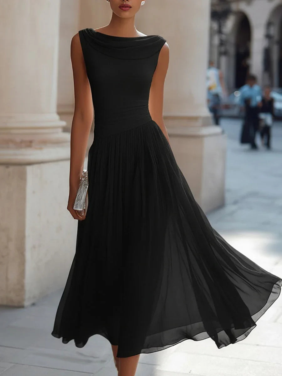 Women's Wedding Guest Pleated Midi Dress