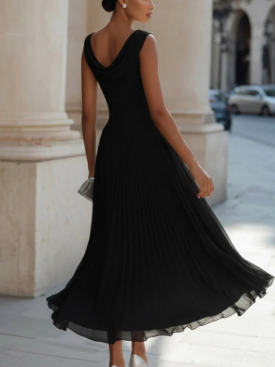 Women's Wedding Guest Pleated Midi Dress