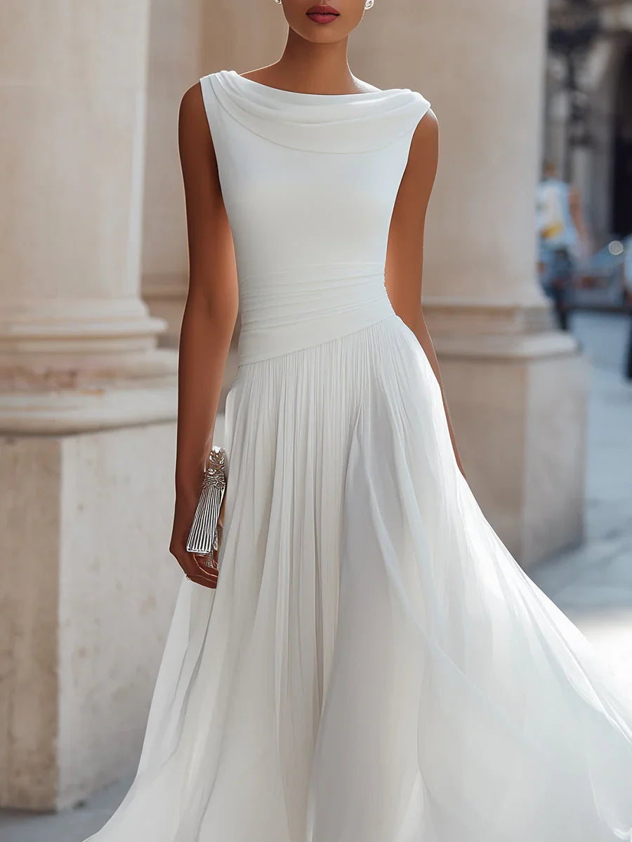 Women's Wedding Guest Pleated Midi Dress