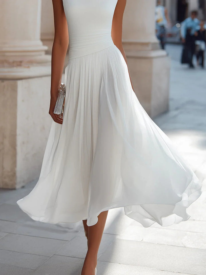 Women's Wedding Guest Pleated Midi Dress