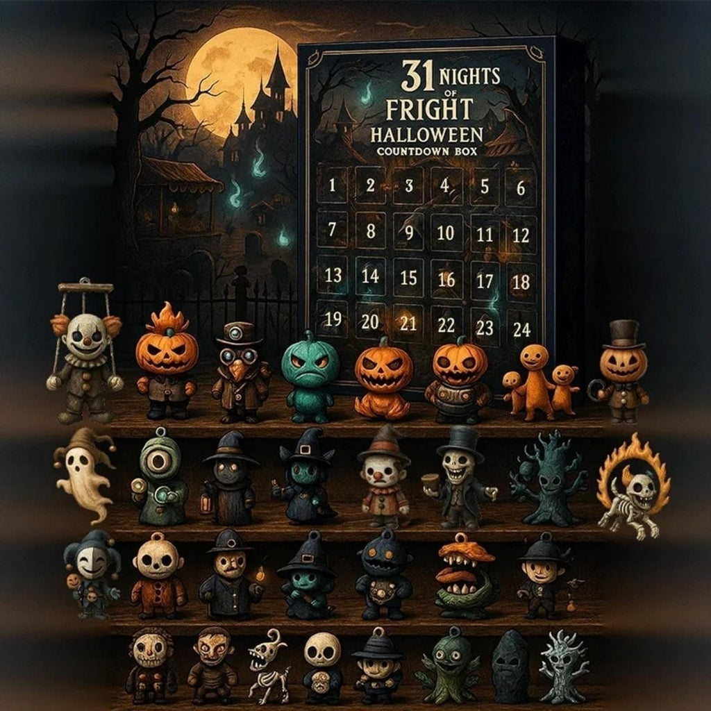 Halloween Advent Calendar Countdown with Spooky Miniature Figurines and Gothic Tabletop Display - Image 2