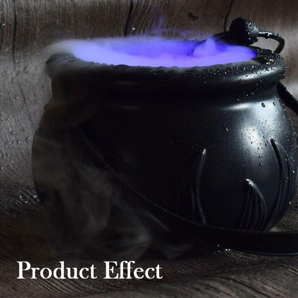 Halloween Fog Machine with Black Cauldron Mist Maker and Color-Changing LED Lights - Image 7