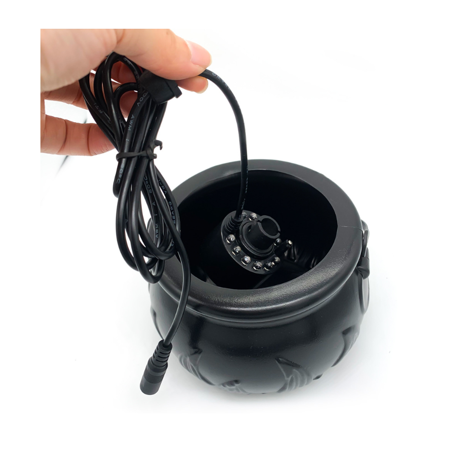 Halloween Fog Machine with Black Cauldron Mist Maker and Color-Changing LED Lights - Image 9