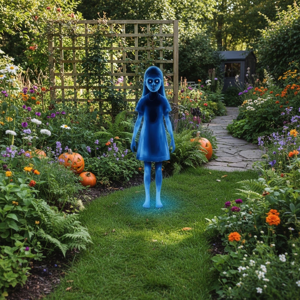 Halloween Ghost Decoration with Glowing Blue Lights for Outdoor Party Displays - Image 2