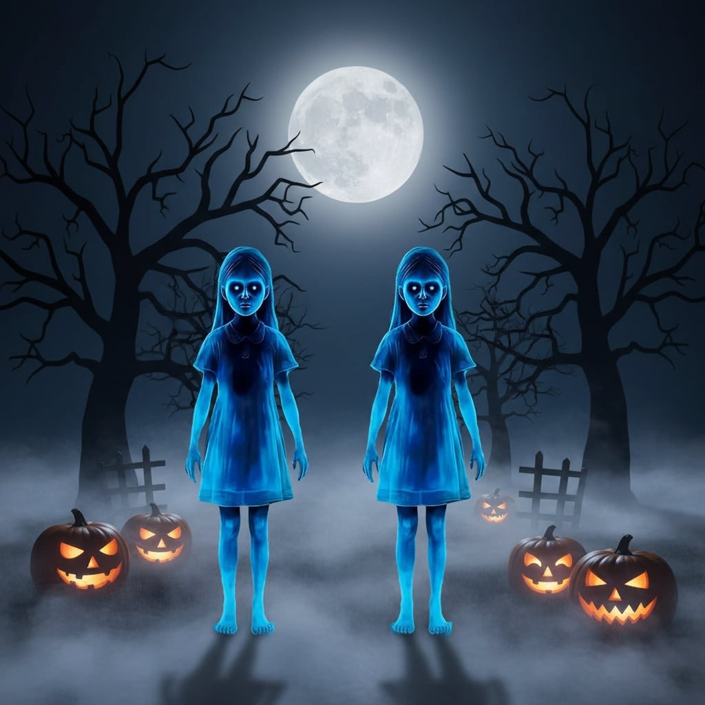 Halloween Ghost Decoration with Glowing Blue Lights for Outdoor Party Displays - Image 3