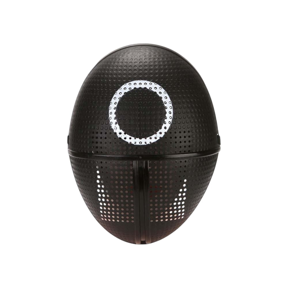 Halloween Jumpsuit Costume with Hooded Design Belt and Geometric Mask - Image 6