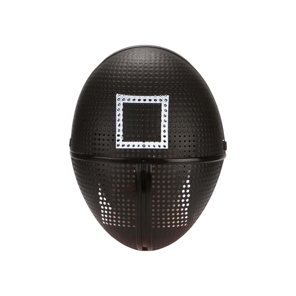 Halloween Jumpsuit Costume with Hooded Design Belt and Geometric Mask - Image 7