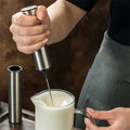 Handheld Electric Milk Frother with Stainless Steel Design and USB Charging - Image 1