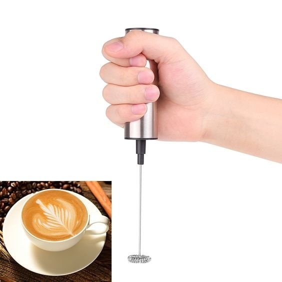 Handheld Electric Milk Frother with Stainless Steel Design and USB Charging - Image 3
