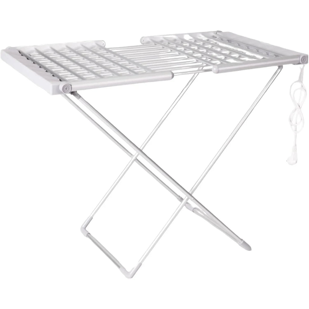 Heated Foldable Clothes Drying Rack with Folding Wings and Aluminum Heating Bars - Image 1
