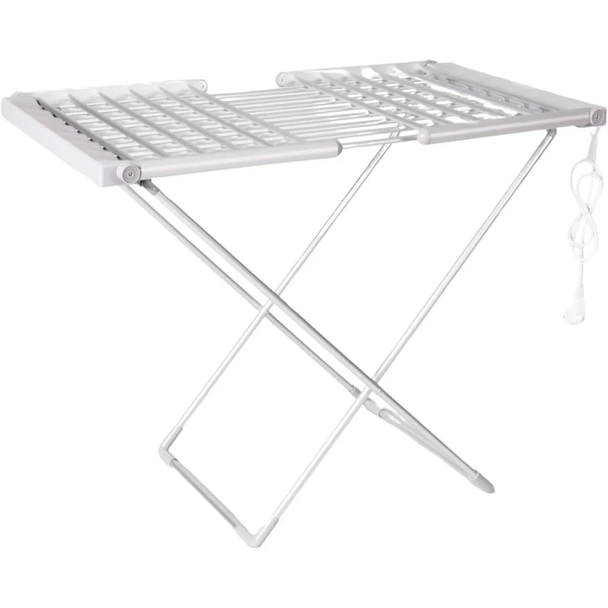 Heated Foldable Clothes Drying Rack with Folding Wings and Aluminum Heating Bars - Image 1