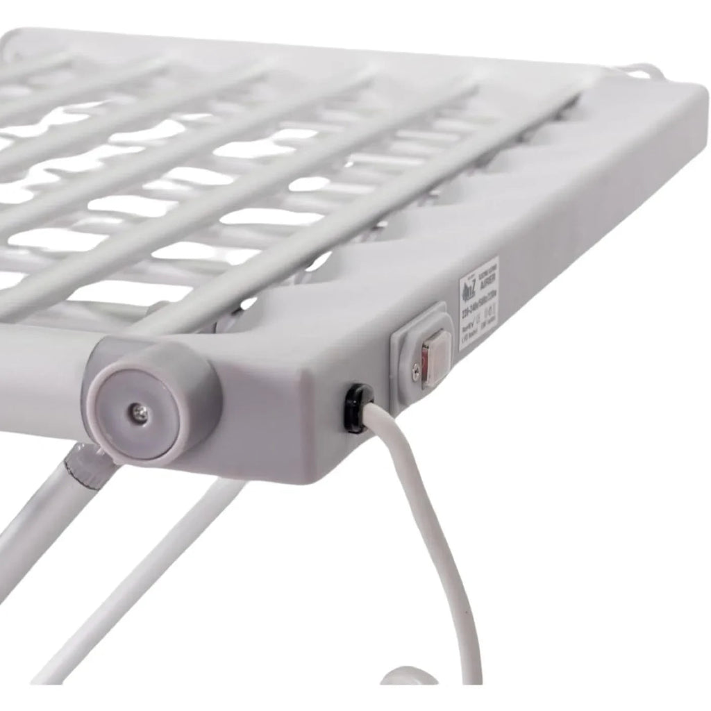 Heated Foldable Clothes Drying Rack with Folding Wings and Aluminum Heating Bars - Image 3