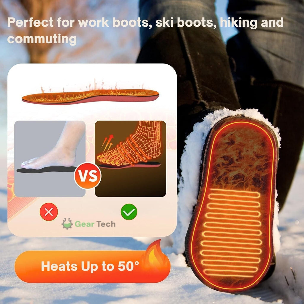 Heated Insoles USB Powered with Trim-To-Fit Design and Adjustable Heat - Image 3