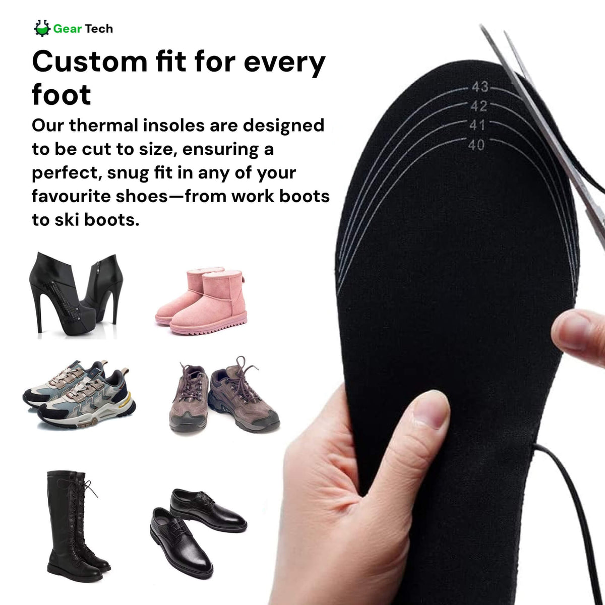 Heated Insoles USB Powered with Trim-To-Fit Design and Adjustable Heat - Image 4