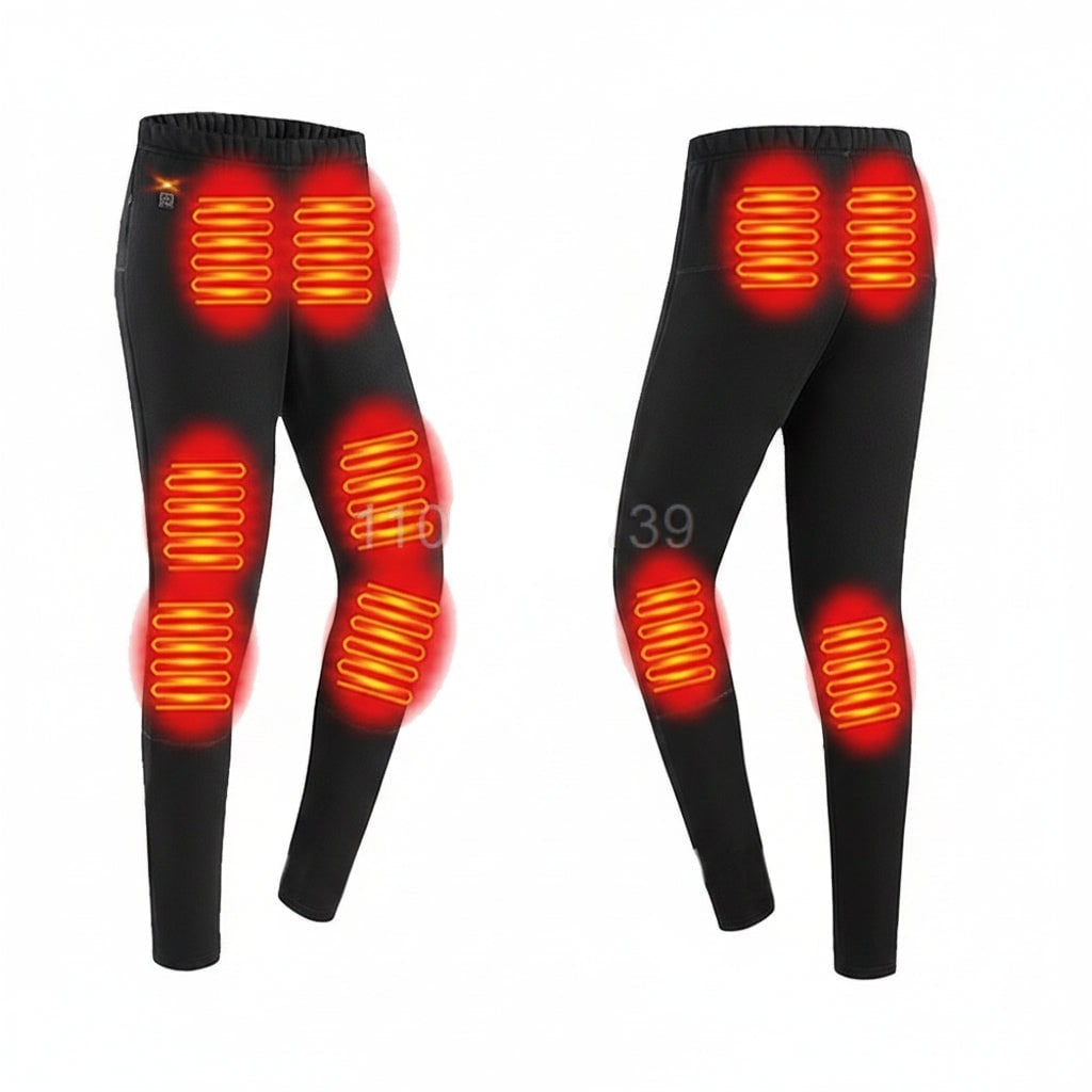 Heated Thermal Underwear Base Layer Set with Electric Heating and Stretchy Knit Fabric for Winter - Image 10