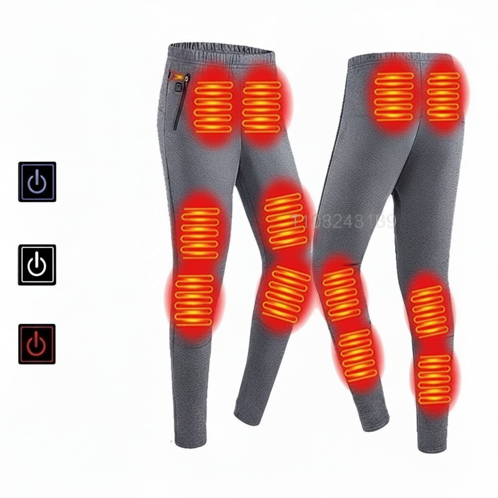 Heated Thermal Underwear Base Layer Set with Electric Heating and Stretchy Knit Fabric for Winter - Image 2