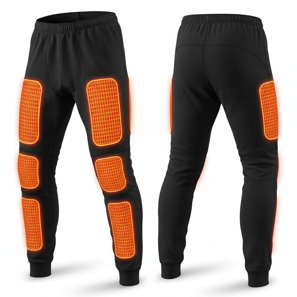 Heated Thermal Underwear Base Layer Set with Electric Heating and Stretchy Knit Fabric for Winter - Image 6
