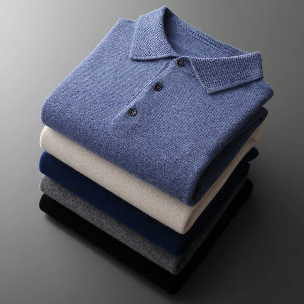 Men's Cashmere Polo Sweater