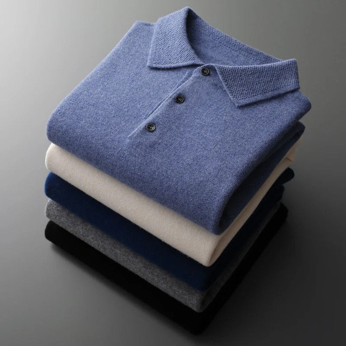 Men's Cashmere Polo Sweater
