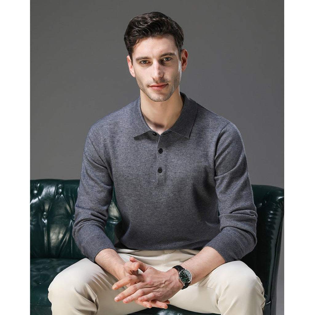 Men's Cashmere Polo Sweater