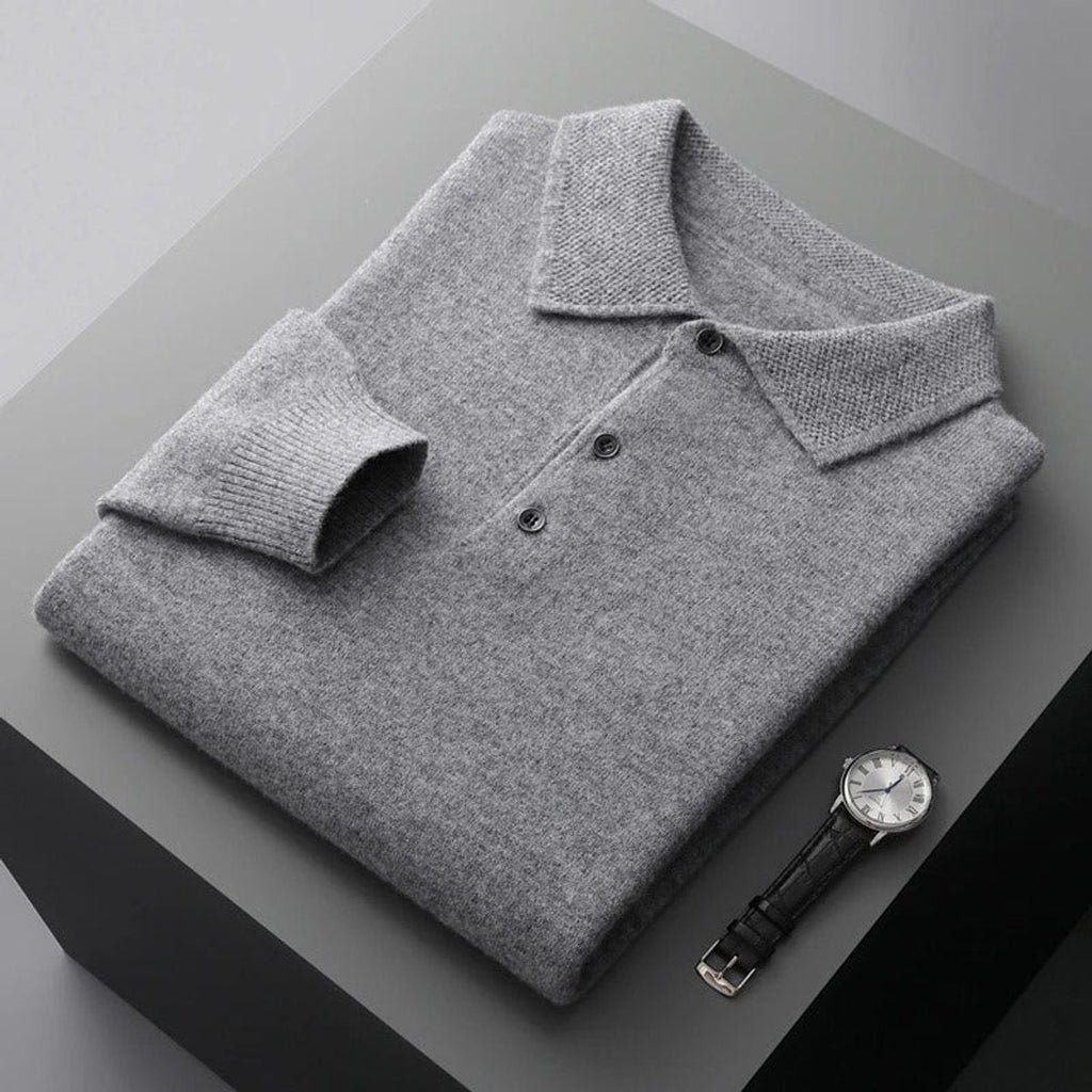 Men's Cashmere Polo Sweater