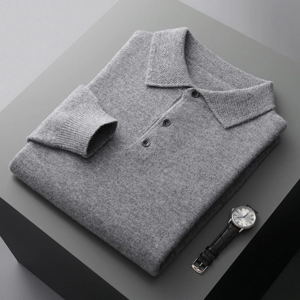 Men's Cashmere Polo Sweater