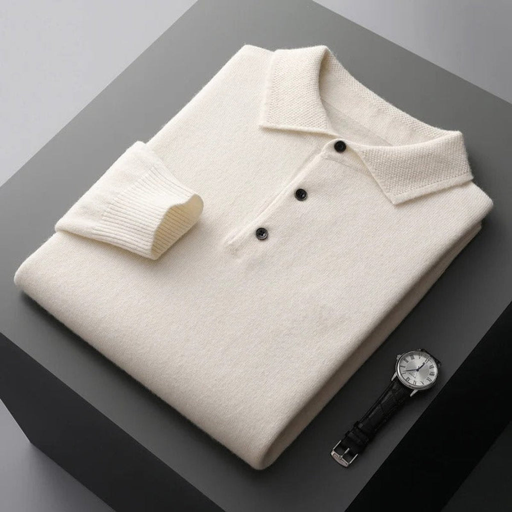 Men's Cashmere Polo Sweater