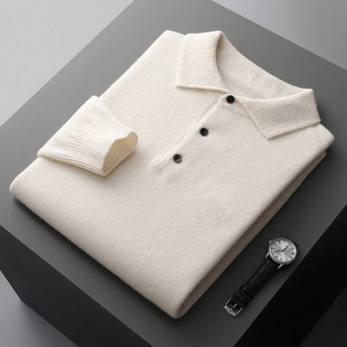 Men's Cashmere Polo Sweater