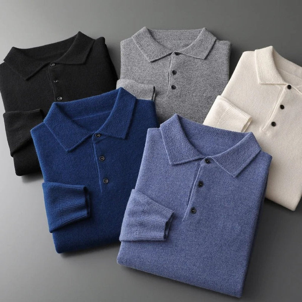 Men's Cashmere Polo Sweater