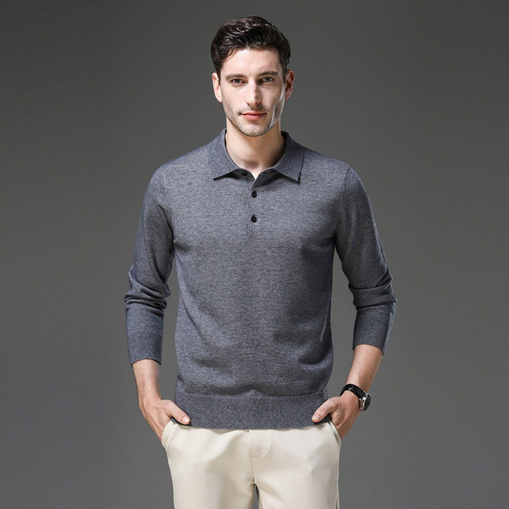 Men's Cashmere Polo Sweater