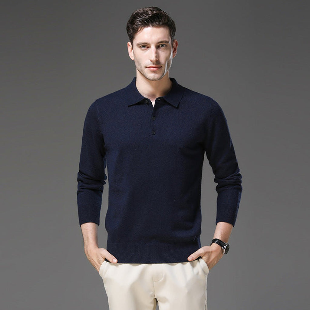 Men's Cashmere Polo Sweater