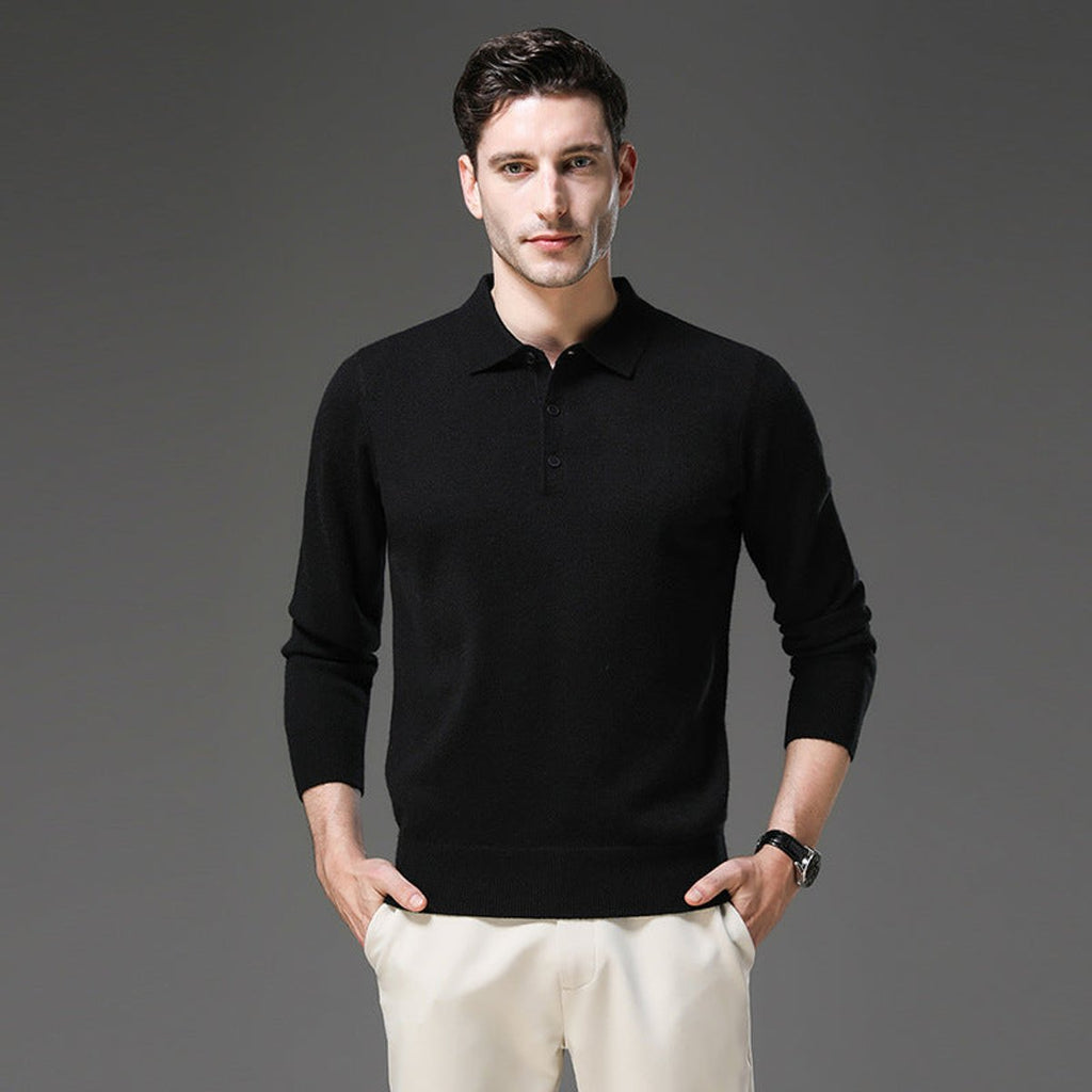 Men's Cashmere Polo Sweater
