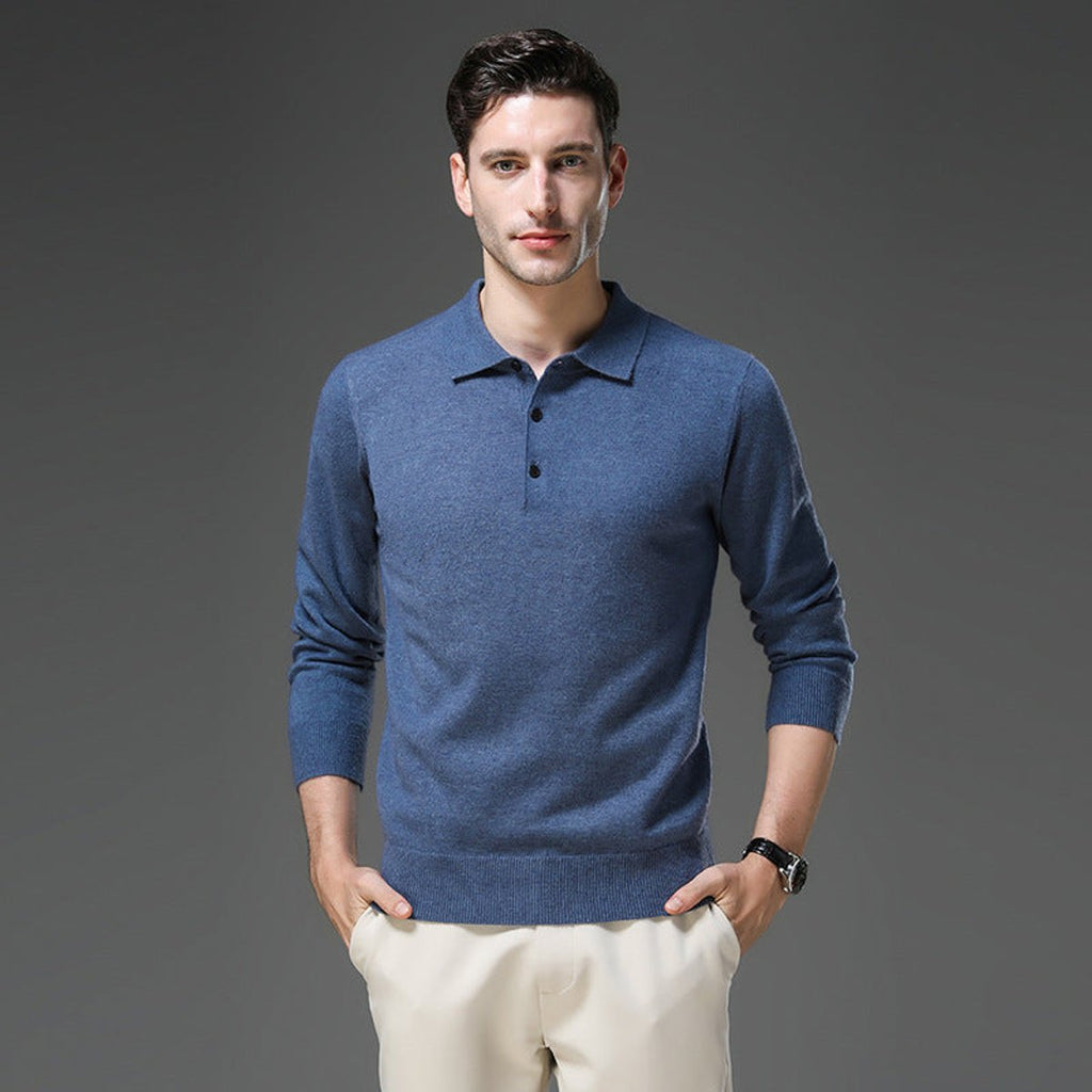 Men's Cashmere Polo Sweater