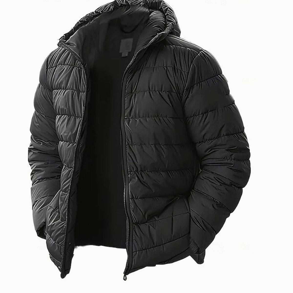 Men's Quilted Winter Puffer Jacket with Hood